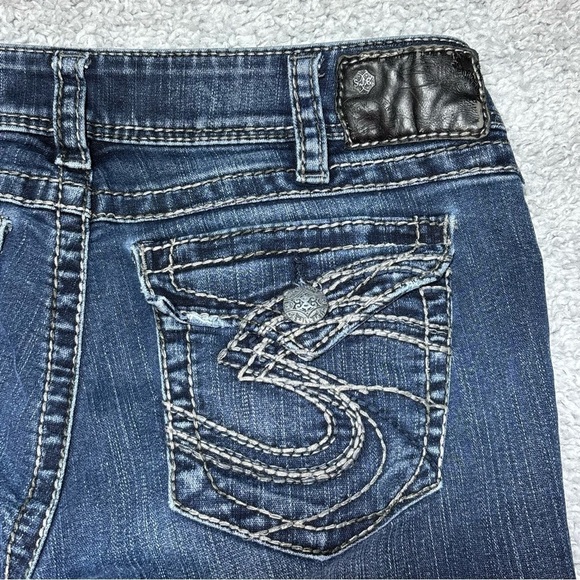 Silver Jeans Womens 30 Suki Surplus Flare Low Rise Flap Pockets Embroidered - Picture 4 of 5